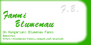 fanni blumenau business card